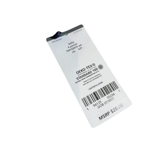 Carter's Bodysuits Long Sleeve Newborn Boy 4 Pc Snap Dinos Animal Stripe NWT - Picture 3 of 6